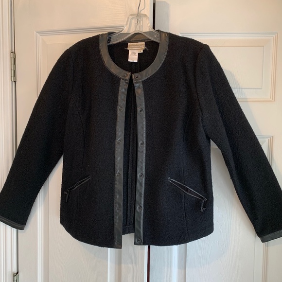 Coldwater Creek Jackets & Blazers - Wool Jacket with leather trim